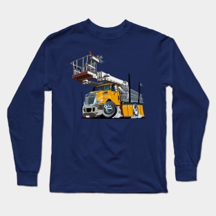 Cartoon Platform Lift Truck Long Sleeve T-Shirt